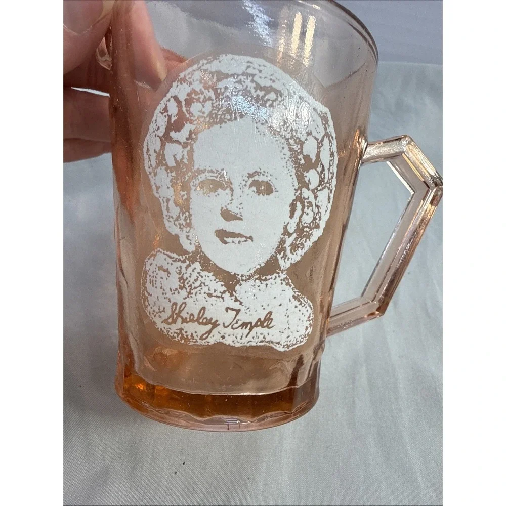 Vintage 1930s Hazel Atlas Shirley Temple Pink Depression Glass Creamer Pitcher